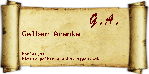 Gelber Aranka névjegykártya